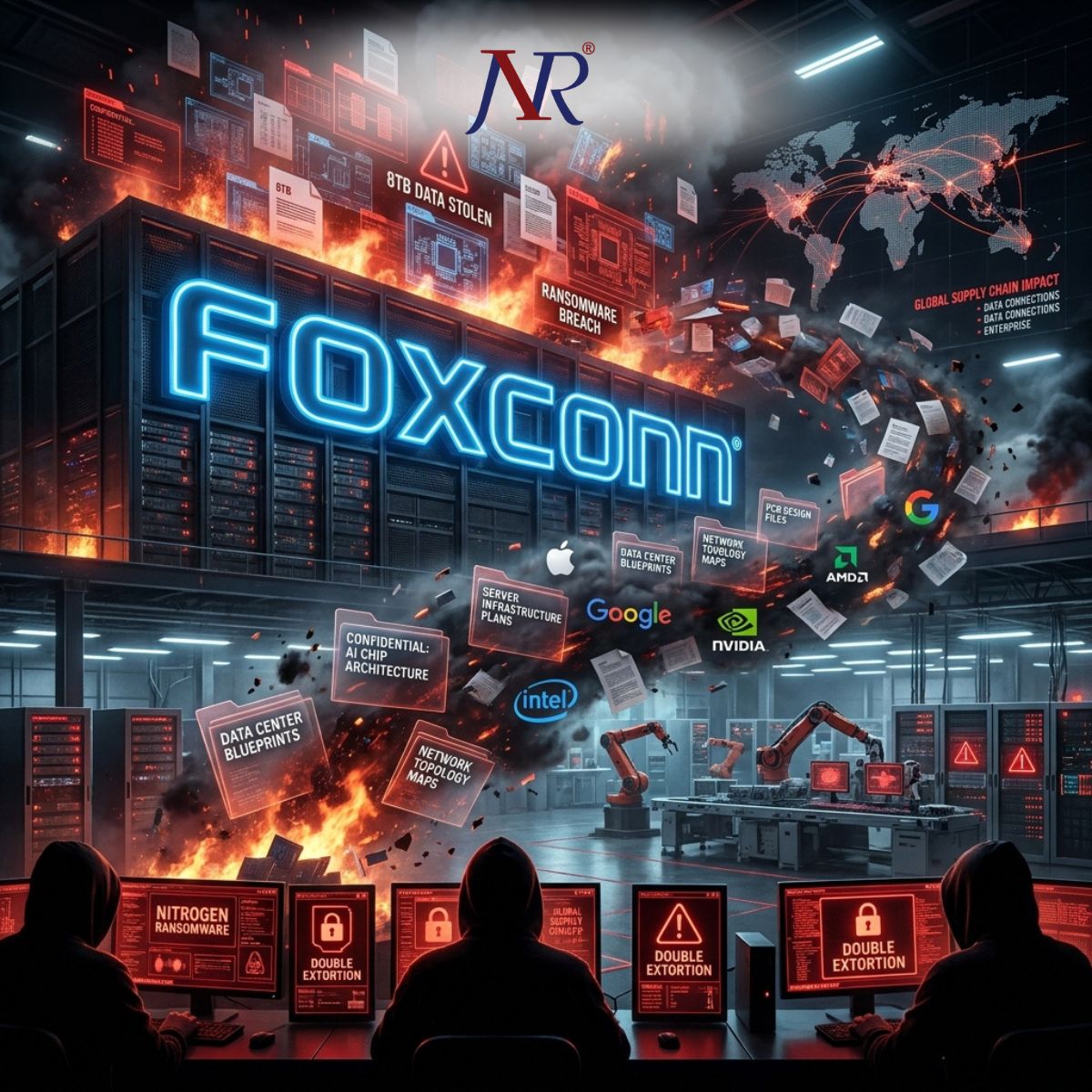 Foxconn Confirms Cyberattack After Nitrogen Ransomware Claims 8TB Data Theft